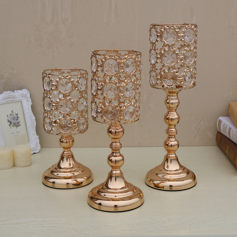 Single Head Hollow Gold Ornaments Warm Candle Holder