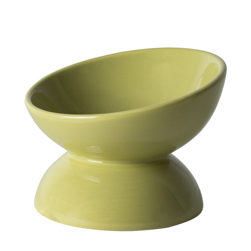 Ceramic Bowl For Cats To Protect The Cervical Spine With Slanted Mouth