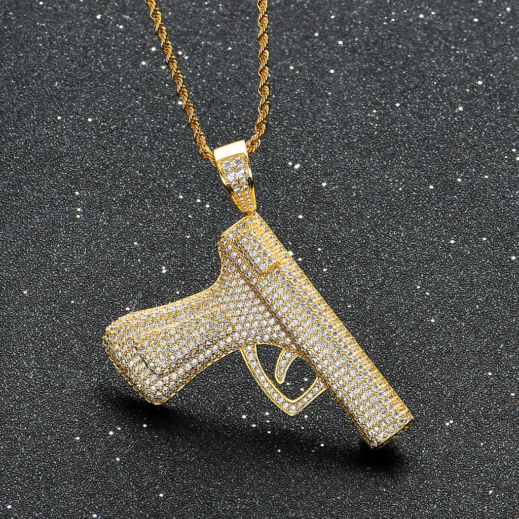Hip Hop Hipster Full Zircon Three-dimensional Necklace