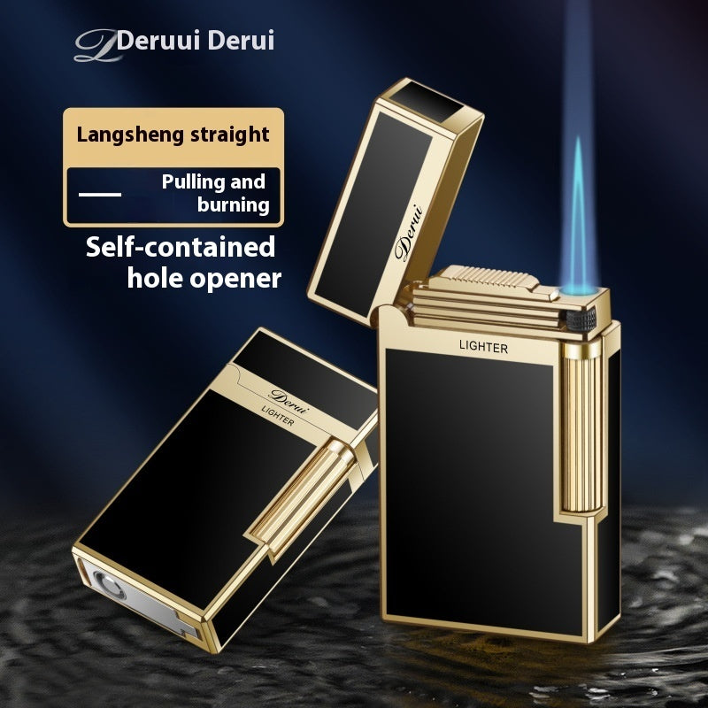 New Langsheng Metal Grinding Wheel Flint Direct Punch Portable Cigar Lighter