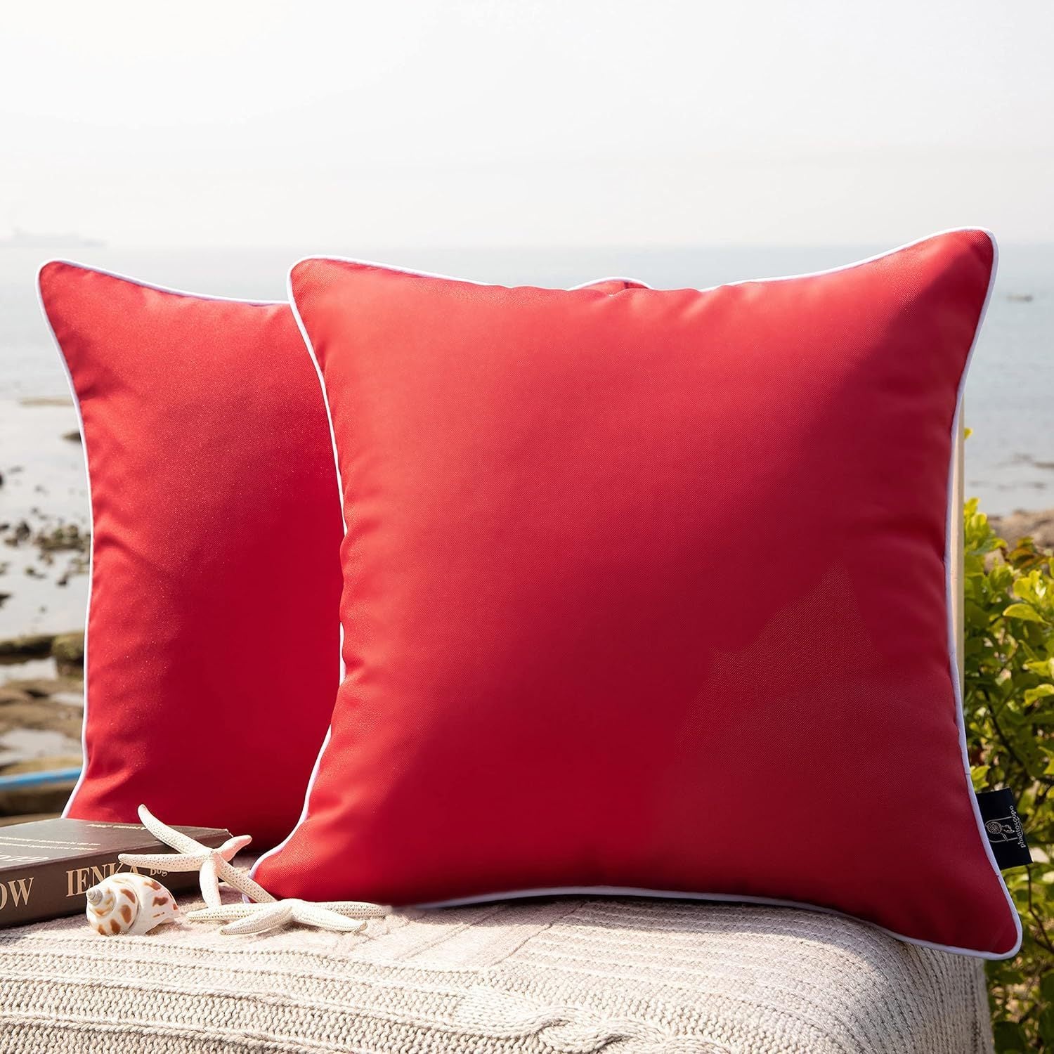 Outdoor Waterproof Solid Throw Decorative Pillow Cover Decorative Square Outdoor Pillows Cushion Case Patio Pillows For Couch Tent