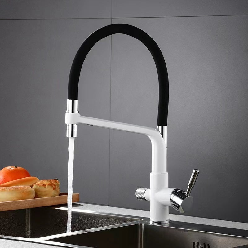 Copper Three In One Kitchen Hot And Cold Spring Sink Faucet
