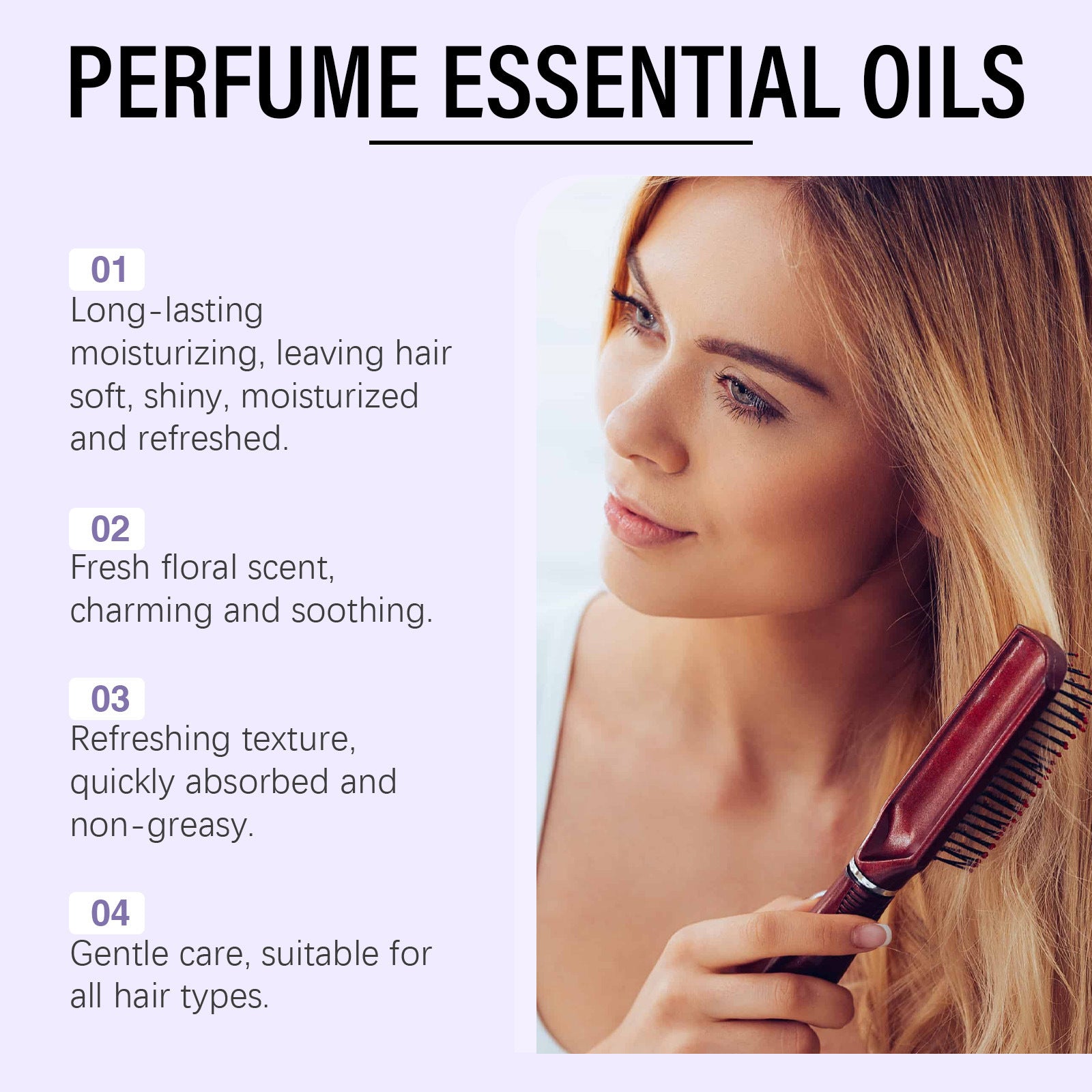 Hoegoa capsules d'huile essentielle de soin capillaire – soin quotidien doux hydratant pour cheveux secs et abîmés, apporte brillance et améliore la qualité des cheveux.