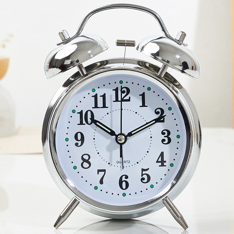 Retro Double Bell Silent Running Alarm Clock