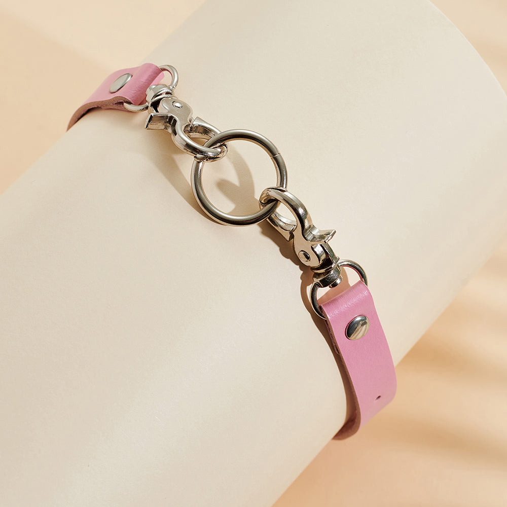 PU Leather Chain Buckle Collar Belt Buckle Necklace For Women