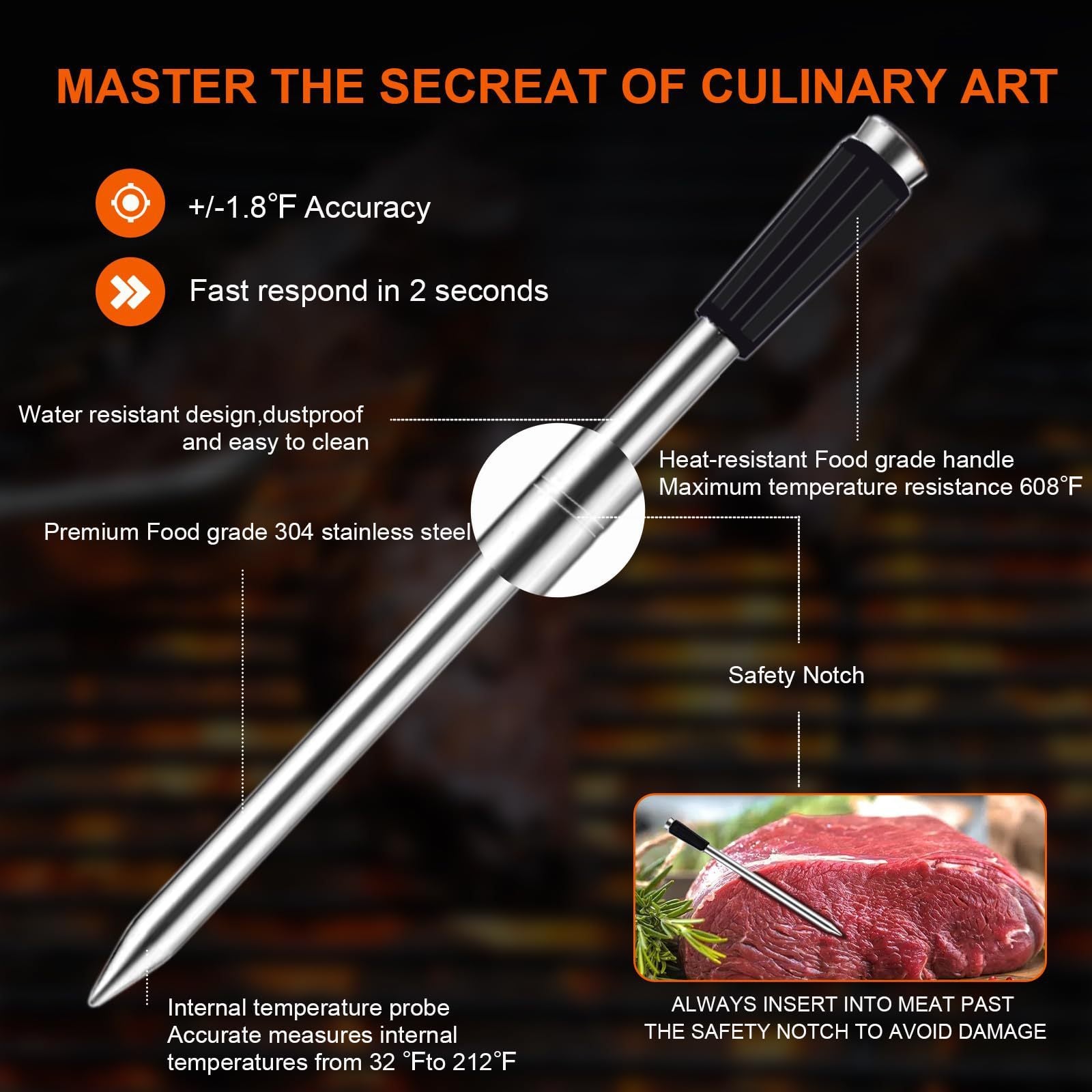 Smart Wireless Bluetooth Barbecue Barbecue Thermometer