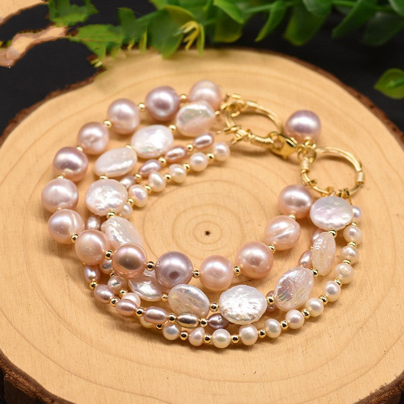 Natural Baroque Freshwater Pearl Multilayer Bracelet