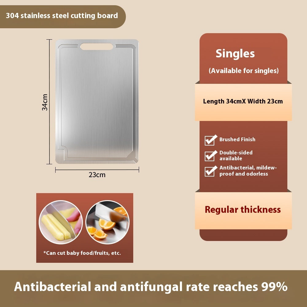 Stainless Steel Cutting Board Bacteria Prevention With Groove