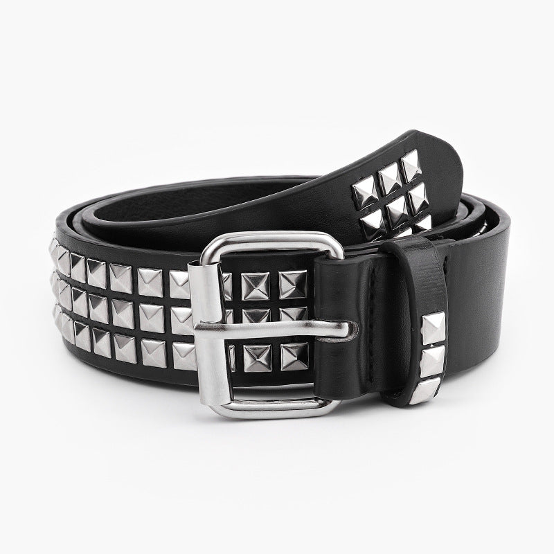 Women's Square Bead Rivet Belt Waist Belt