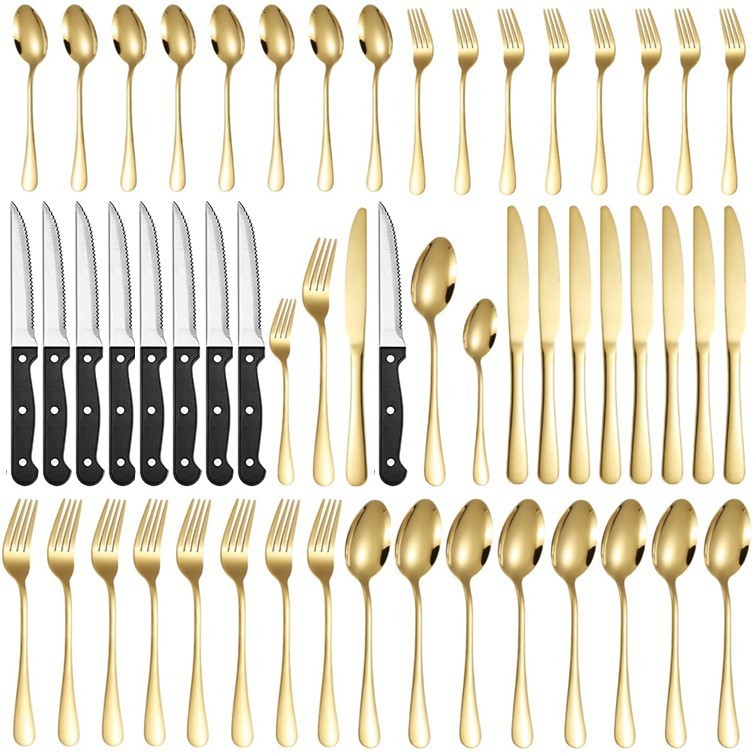 Stainless Steel Tableware 48 Pieces Suit Steak Knife Fork And Spoon