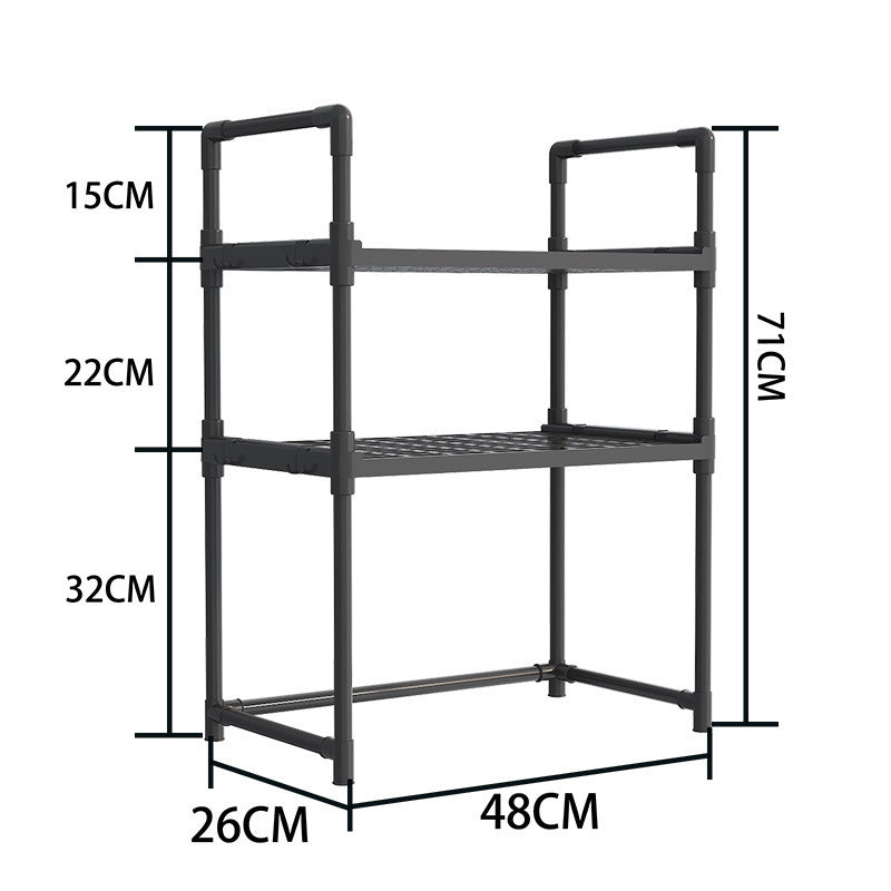 Multi-functional Kitchen Microwave Oven Storage Double-layer Kitchen Seasoning Rack