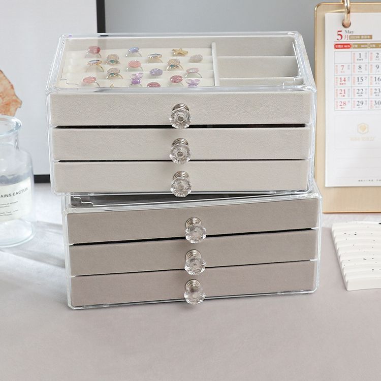 Large Capacity Flannel Jewelry Storage Box