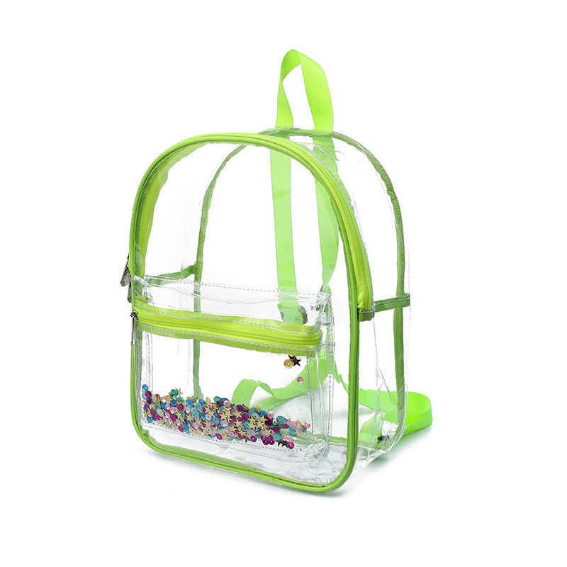 Student shoulder bag with sequins