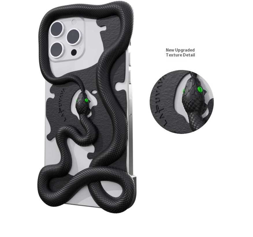 Tailed Snake Hollowed Out Decorative Phone Case