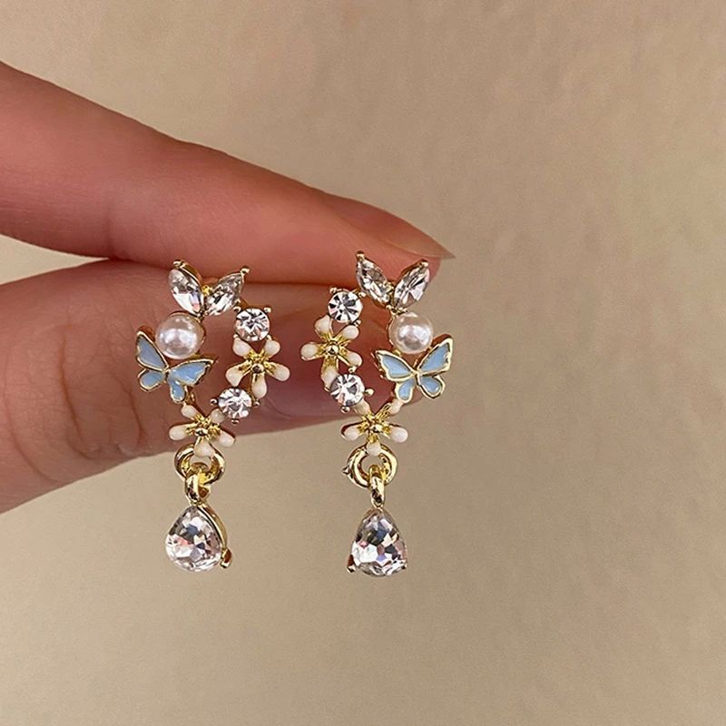Cute Flower Butterfly Stud Earrings For Women Exquisite