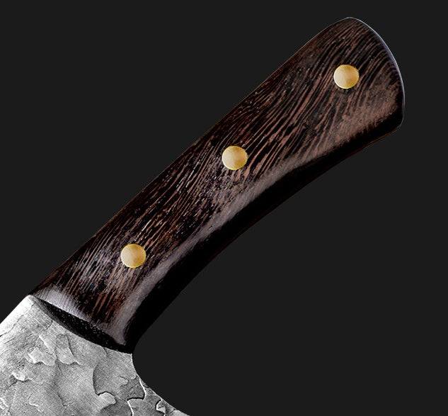 Chef knife with wooden handle