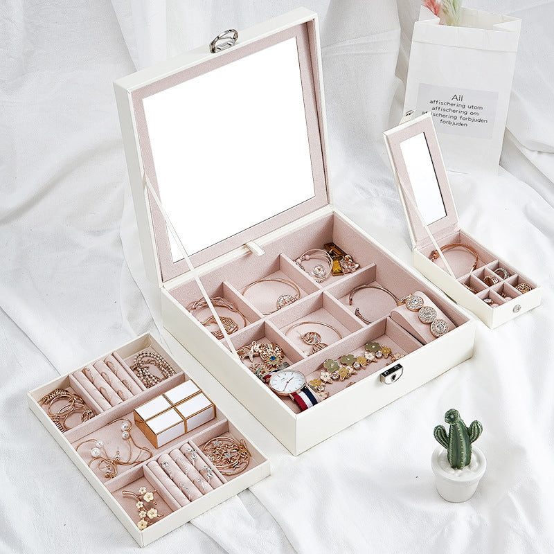 Boîte de rangement à bijoux de style européen avec serrure