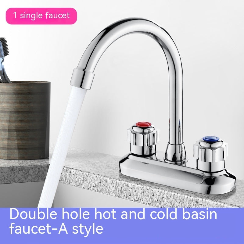 Hot And Cold Double Hole Washbasin Faucet