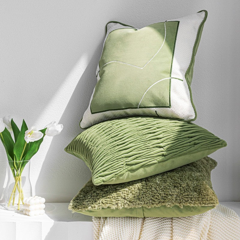 Green Three-dimensional Pleated Sofa Combination Pillow