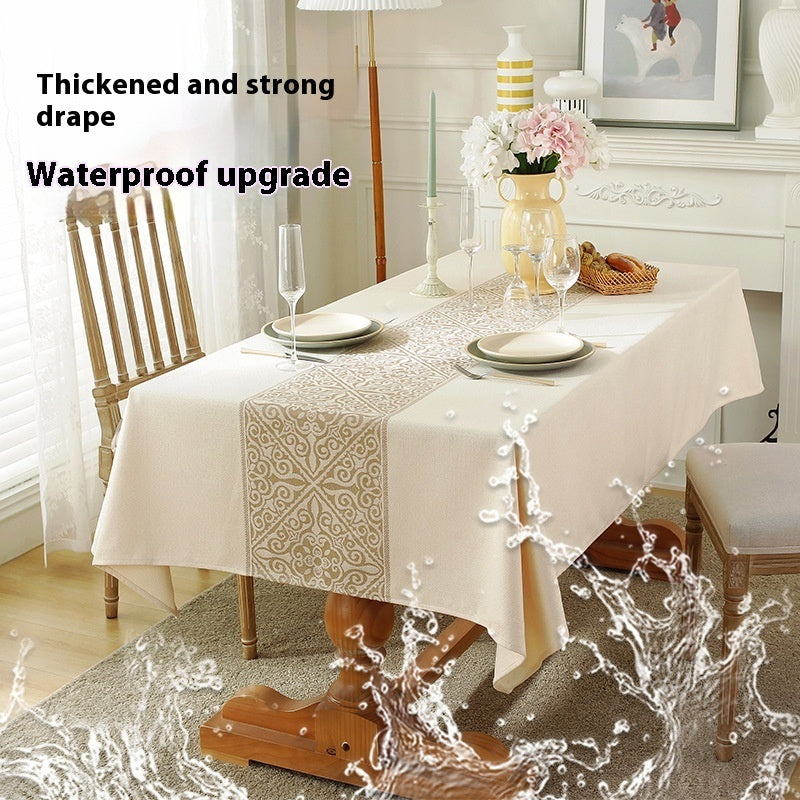 Light Luxury Waterproof And Oil Resistant Dining Table Cloth Thickened