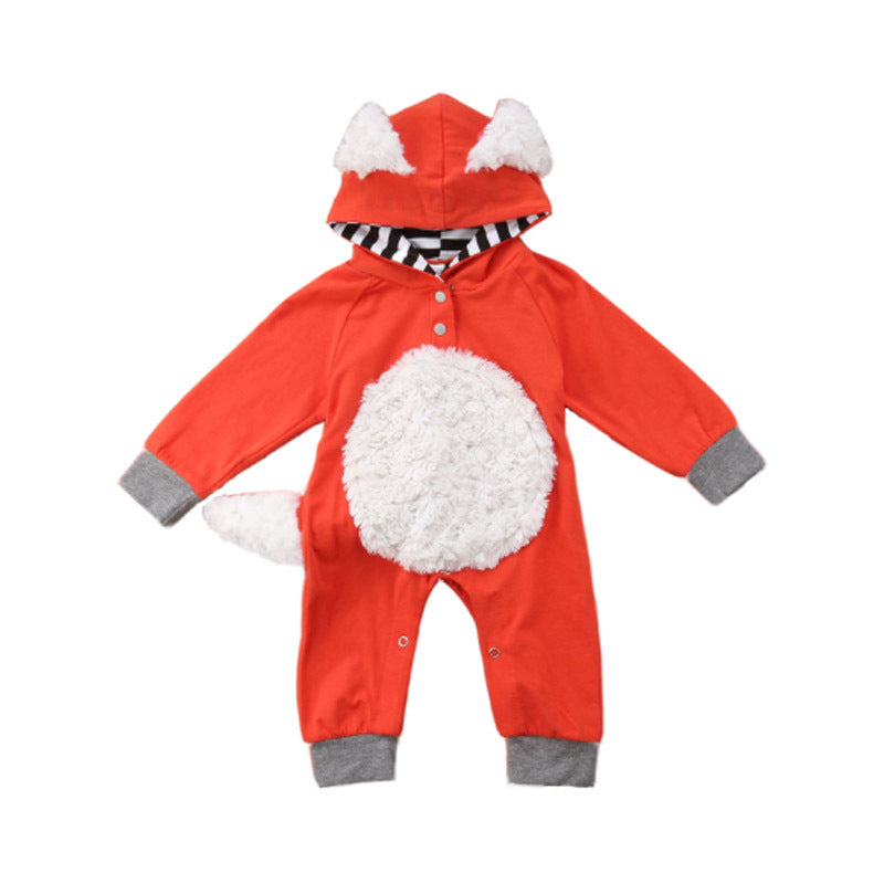 Cartoon fox in a long-sleeved onesie