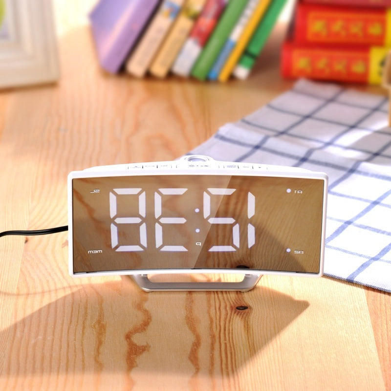Curved Screen Projection Alarm Clock