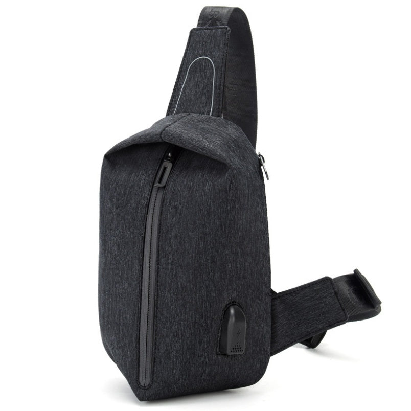 creative new cool cool wind chest bag shoulder Messenger bag waterproof Oxford cloth USB charging men's chest bag
