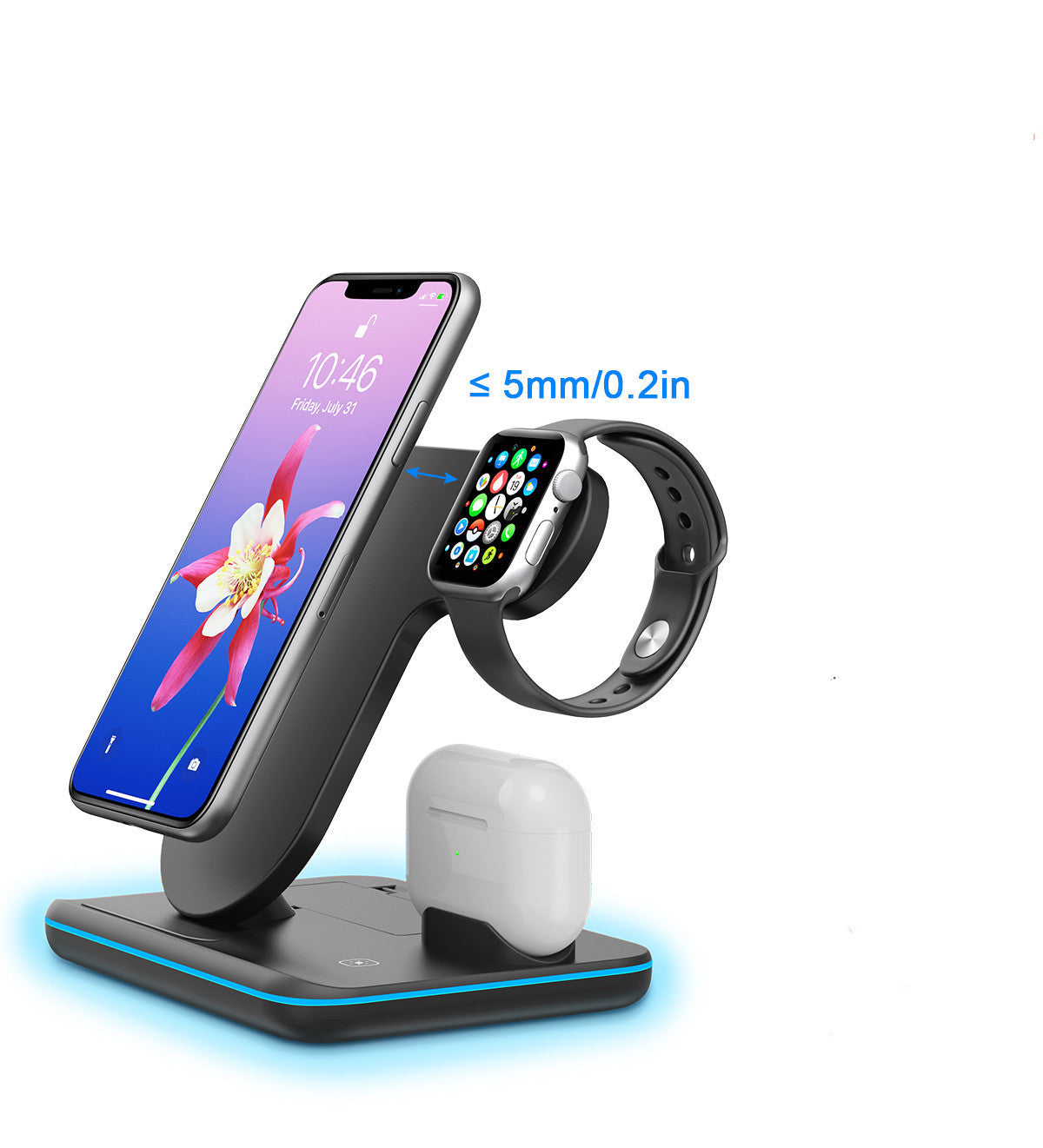 Wireless Charger Three In One Watch Mobile Phone Hollow Model