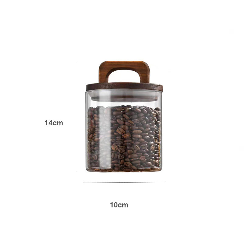 American Handle Wooden Lid Glass Sealed Tank