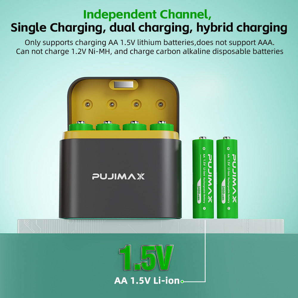 Eight-slot AA Smart Charging Bin Type-c Port 8 Tablets No 5 3400Mwh Lithium Battery Charger Suit