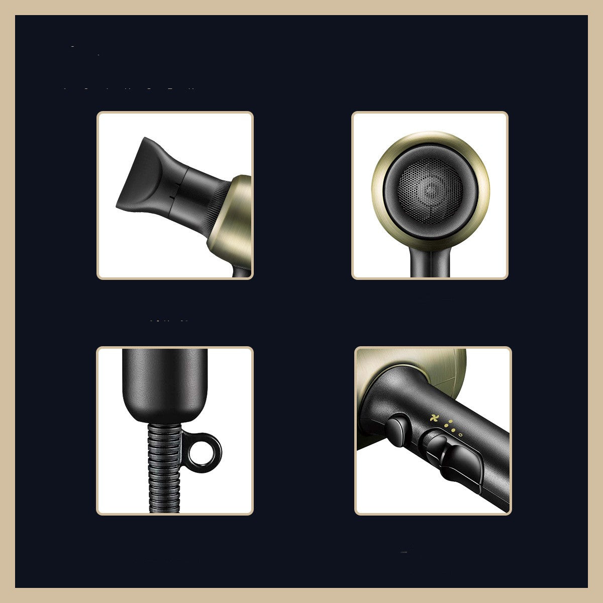 Household Quick-drying Heating And Cooling Air Retro Hair Dryer