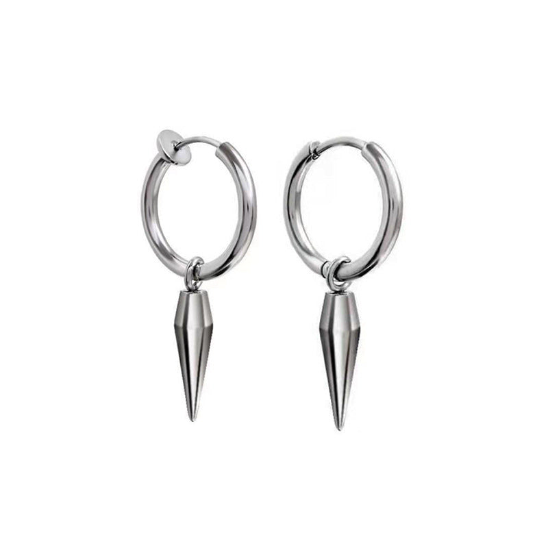 New Accessories Titanium Steel Tide Earrings Ear Studs Hip Hop Cool N Men's Stainless Steel Earrings