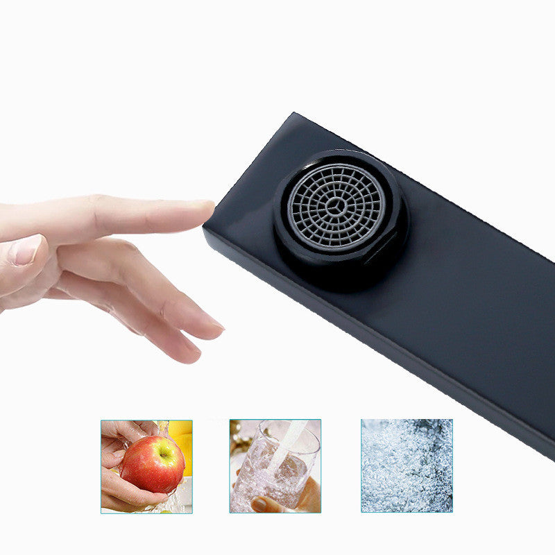 Black paint seven-character square kitchen faucet