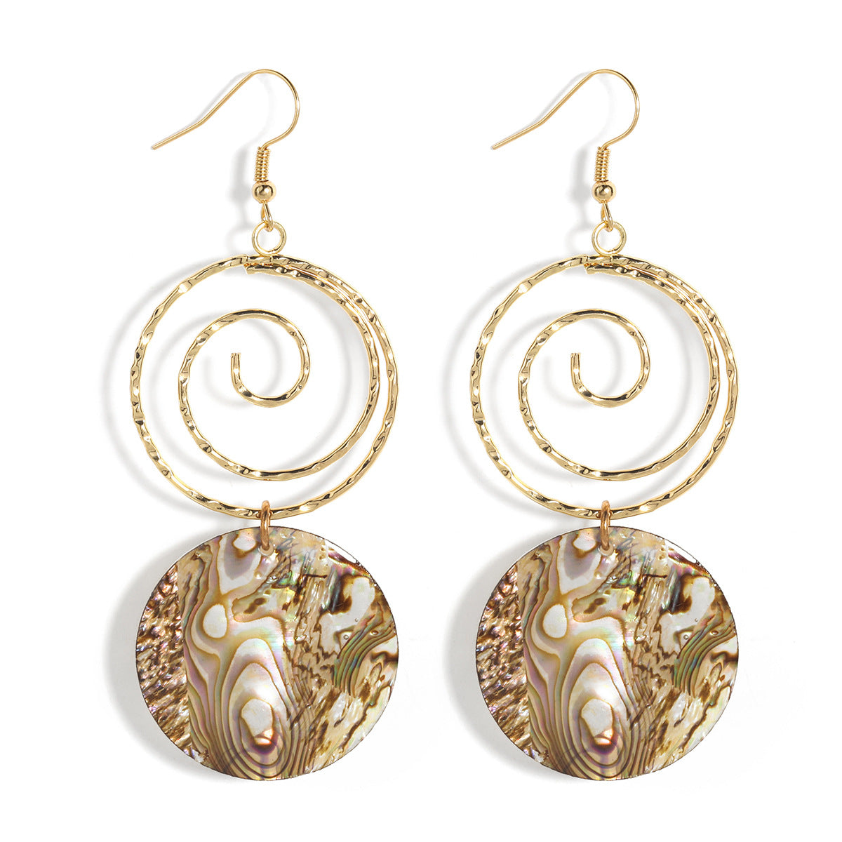 European And American Exaggerated Abalone Shell Earrings SHEIN Popular Niche