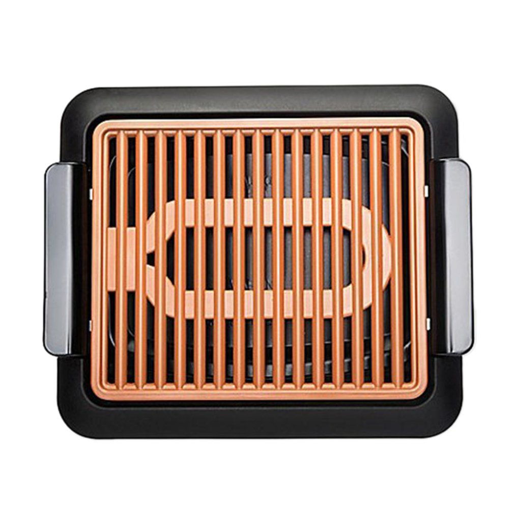 Plaque de barbecue électrothermique antiadhésive durable Barbecue rapide Grill sans fumée avec température