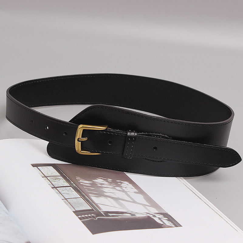Ceinture de mode en cuir irrégulier pour femmes, assortie à toutes les tenues
