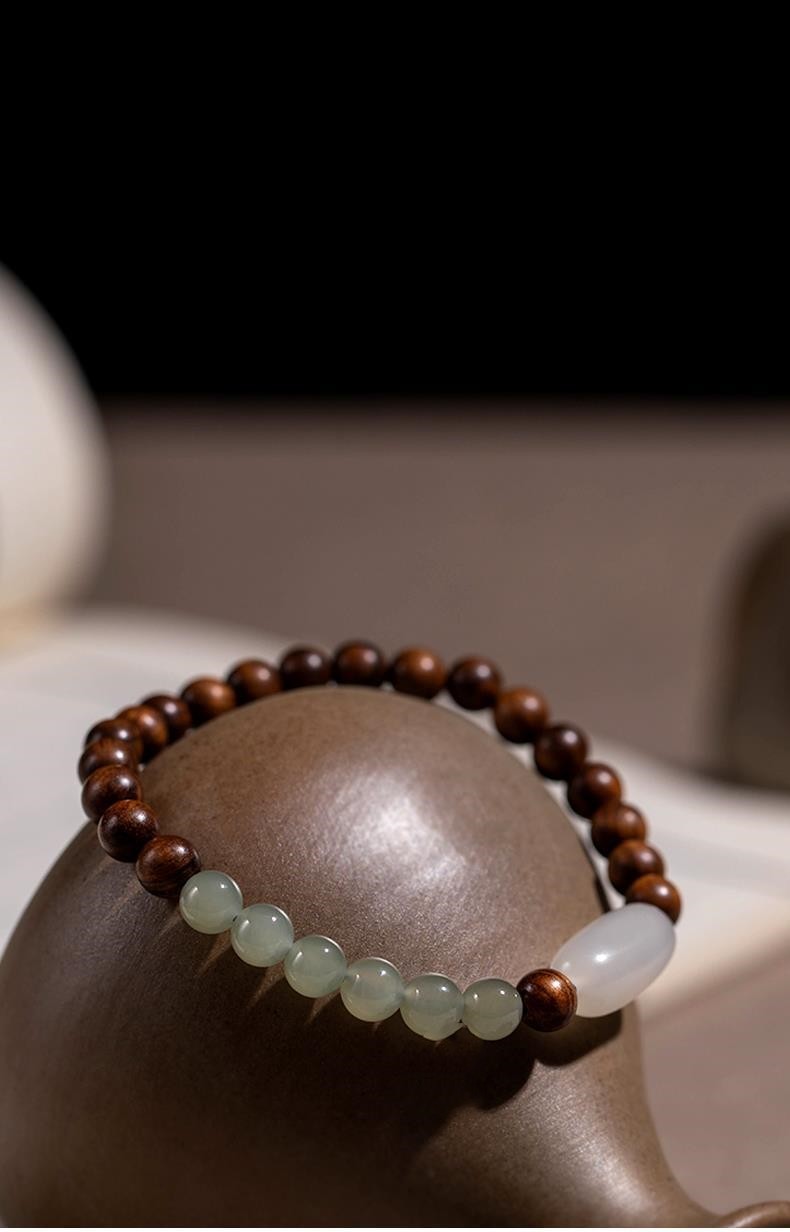 Nanmu Hand String Hetian Jade Bracelet Men's And Women's Accessories