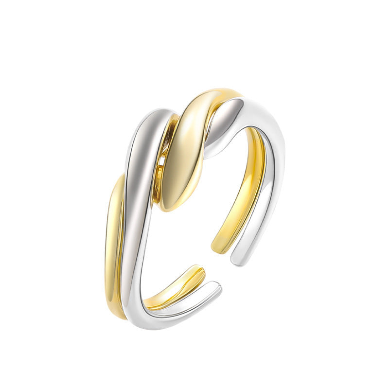 Irregular Water Ripple S925 Silver Ring Women