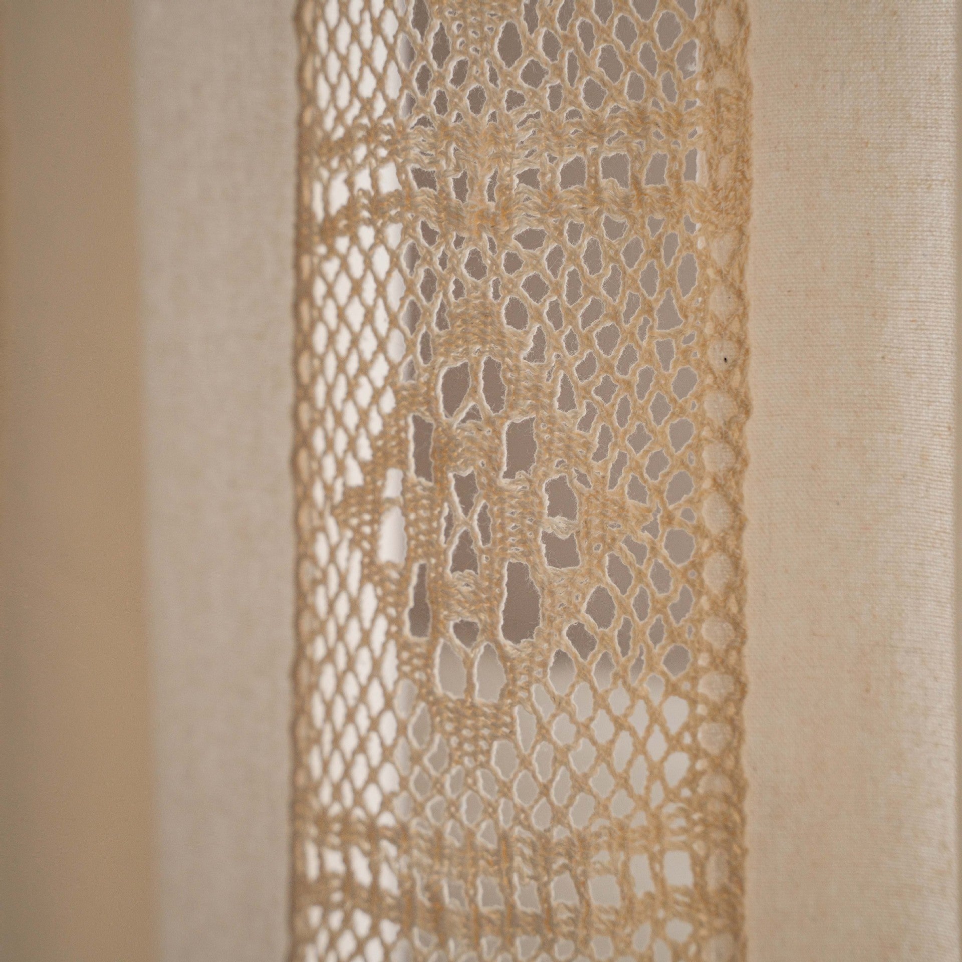 Crochet Plaid Stitching Partition Short Curtain