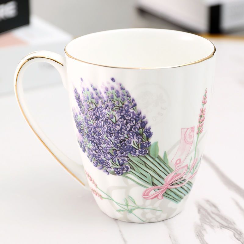 Ceramic Flower Tea Cup Coffee Suit Household Watchband Spoon