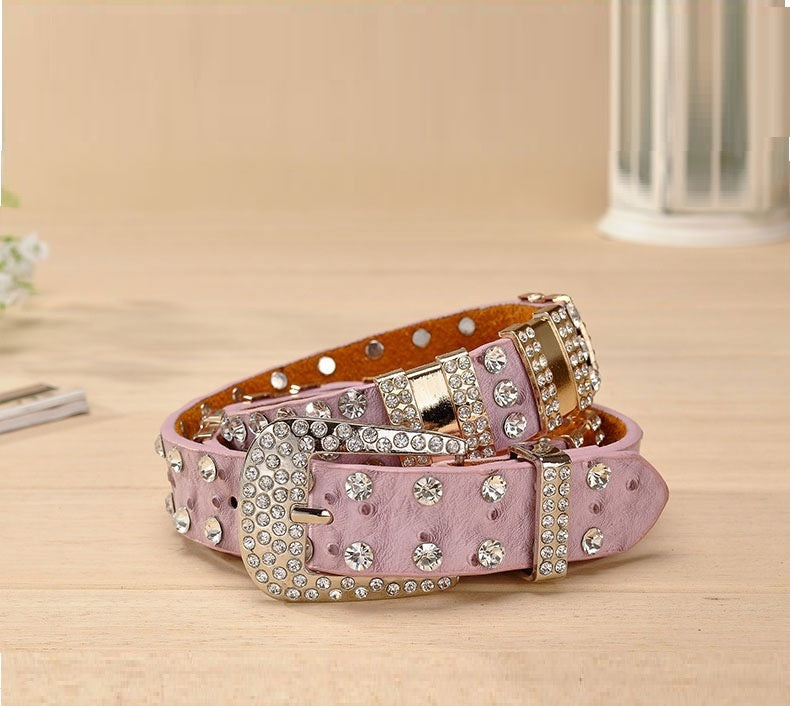 Ceinture décorative de mode large en strass entièrement incrustée de diamants