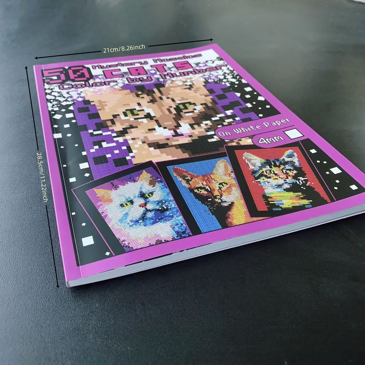 Digital Coloring Pixel Art Coloring Book Cat-Themed Main Image 50-Page Drawing Book