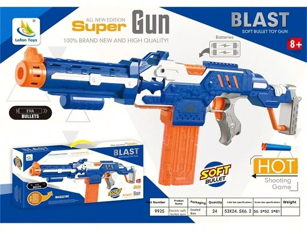 Electric Continuous Hair Soft Bullet Gun Sponge Sucker Soft Bullet Boy Toy