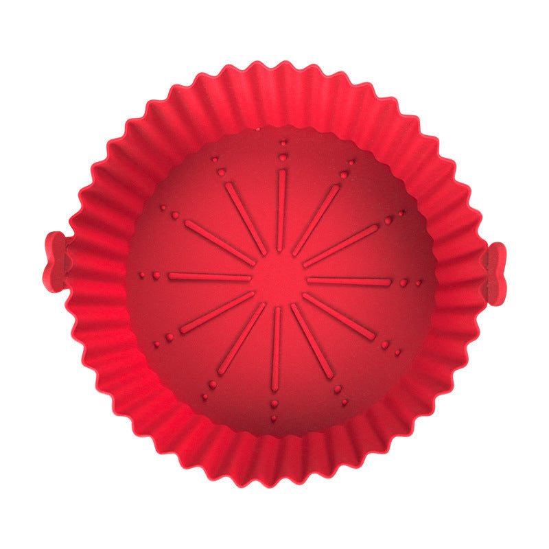 Plat de cuisson rond binaural en silicone de qualité alimentaire pour friteuse à air