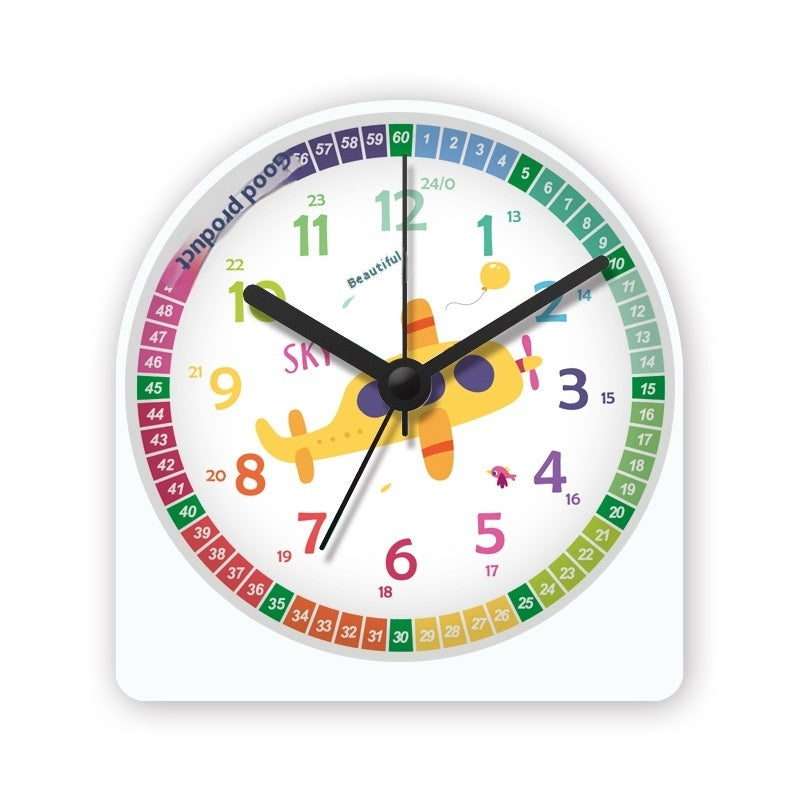 Children Little Alarm Clock Student Only Wake Up Artifact Mute Cartoon Style Bedroom Bedside Night Light