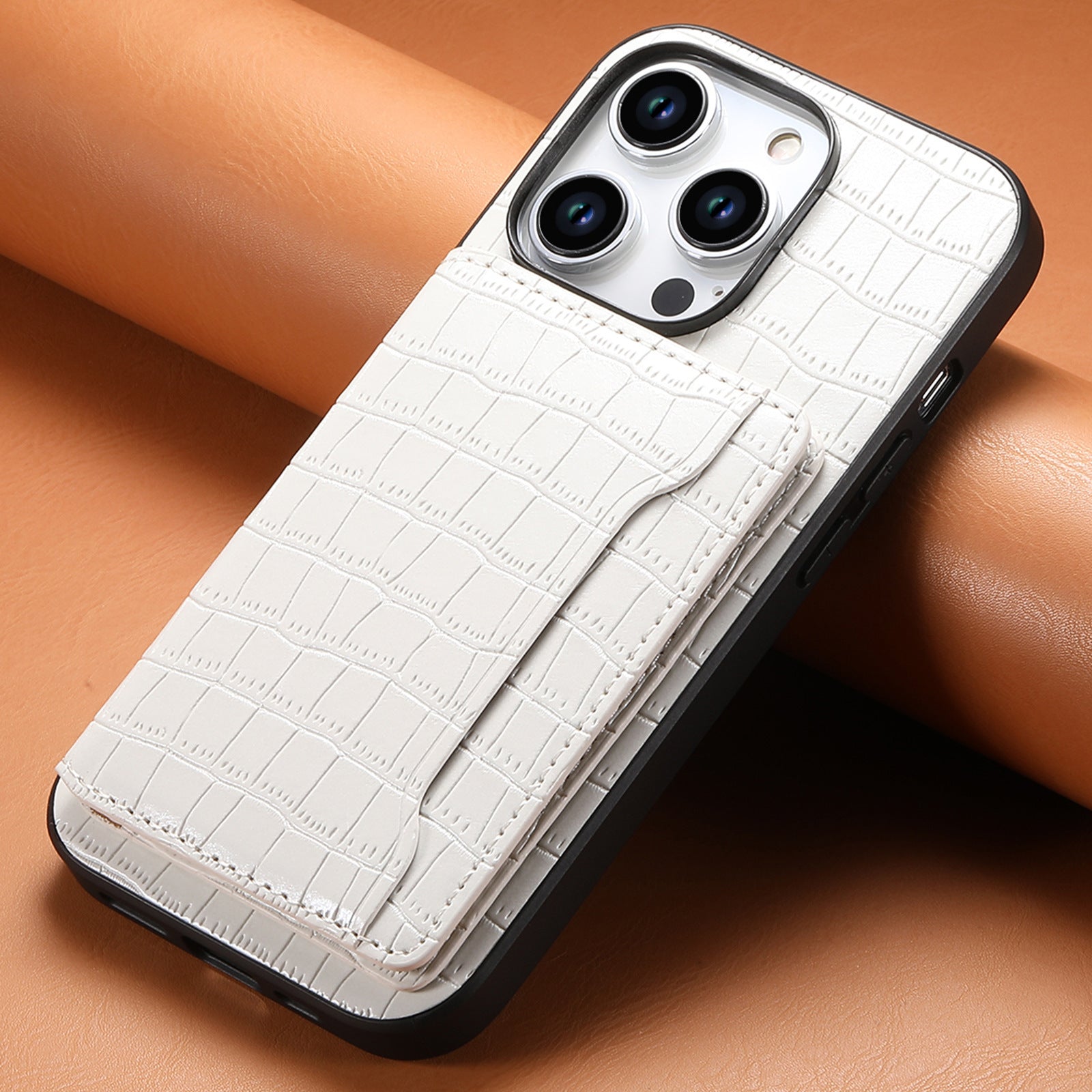 Étui de téléphone en cuir avec motif cartes