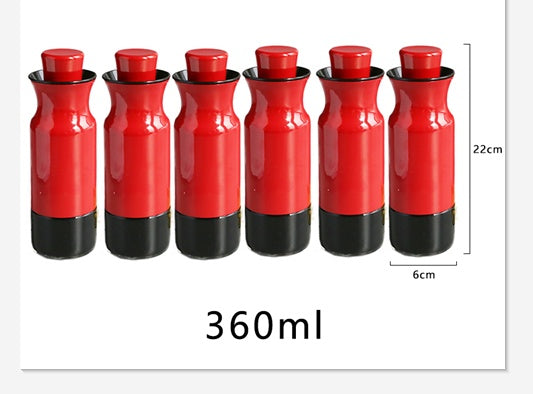Glass Oil Bottle Stainless Steel Color Kitchen Seasoning Bottle