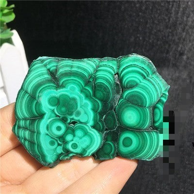 Natural Malachite Green Grinding Slice Mineral Specimen Ornamental Stone