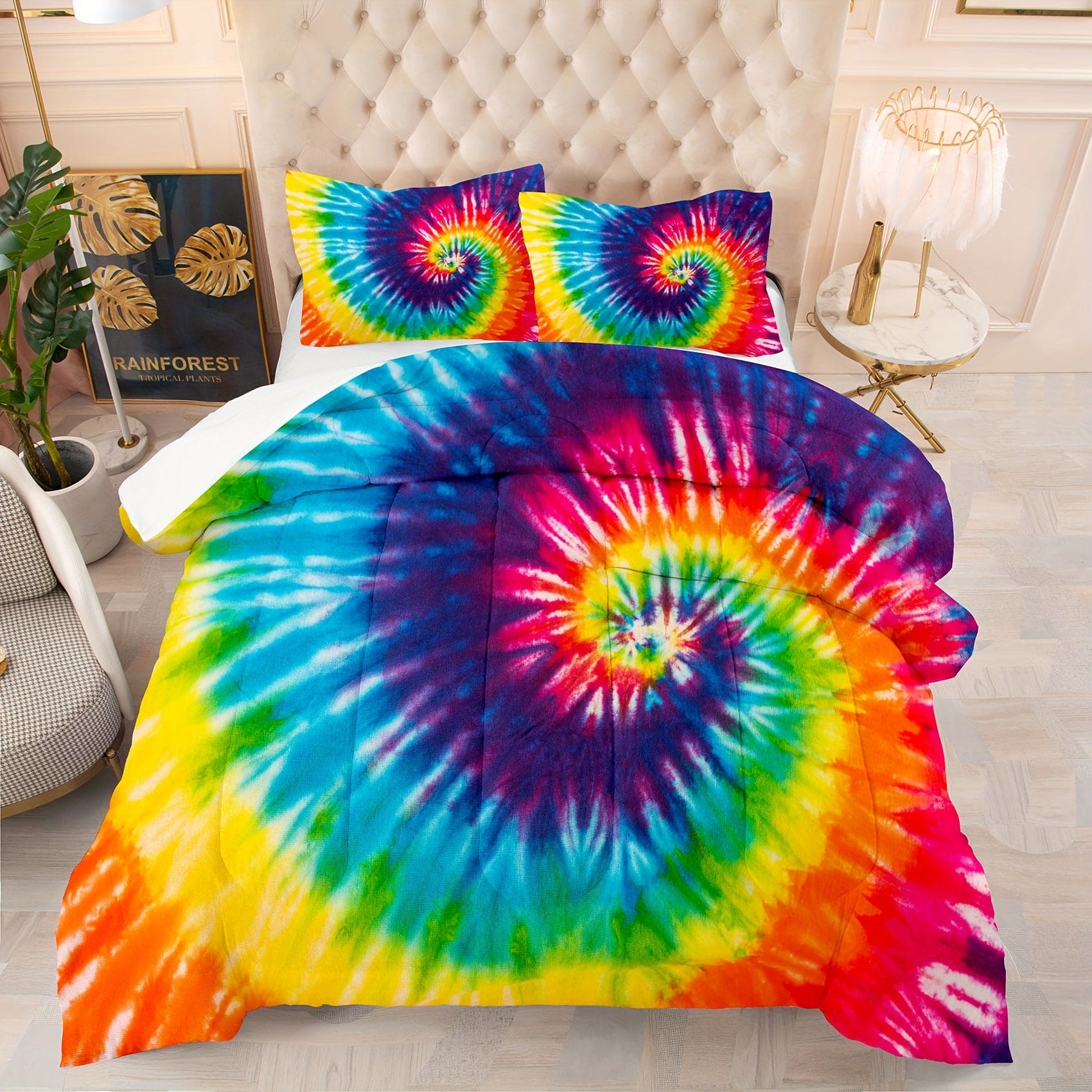 Mushroom House Bedding Three-piece Home Textile