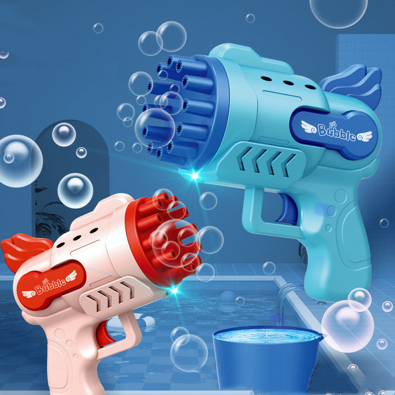 Angel 12-hole Bubble Gun One-machine Dual-purpose Bubble Fan Children's Toy Electric Gatling